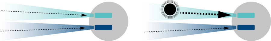 Diagram showing how passive infrared sensors detect objects